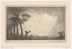 View of Haarlem by Wijnand Otto Jan Nieuwenkamp (signed by artist)
