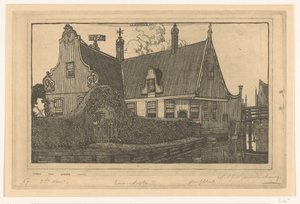Wooden House by the Water in Zaandijk by Wijnand Otto Jan Nieuwenkamp (signed by artist)