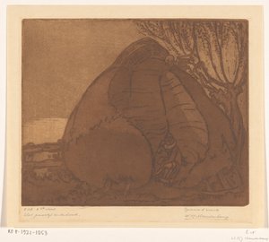 Man and Woman Spied by Death by Wijnand Otto Jan Nieuwenkamp (signed by artist)