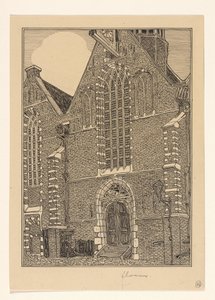 Western Facade of the Noorderkerk in Hoorn by Wijnand Otto Jan Nieuwenkamp (signed by artist)