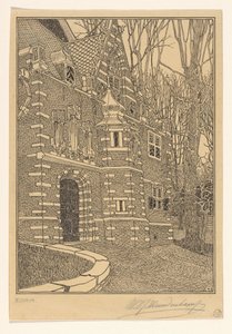 South Portal of the Grote or Sint-Nicolaaskerk in Edam by Wijnand Otto Jan Nieuwenkamp (signed by artist)
