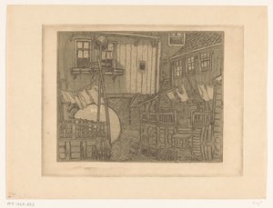 Houses at the Harbor of Enkhuizen by Wijnand Otto Jan Nieuwenkamp
