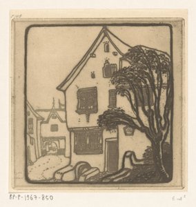 Street in a Town on the Moselle by Wijnand Otto Jan Nieuwenkamp