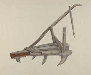 Wooden Harrow or Cultivator by Wilbur M Rice