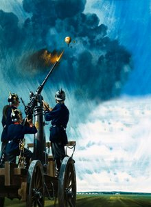 A Brave Balloonist Delivered Mail to the Besieged City of Paris Despite Being Fired Upon by Prussian Guns by Wilf (20th century) Hardy