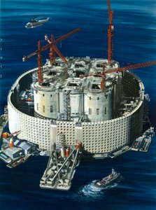 Giant Concrete and Steel Oil Tank for the Ekofisk Oil Field