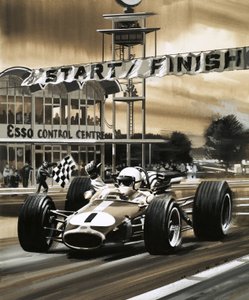 Jack Brabham Gives the Thumbs-Up Sign as He Wins the First Ever Canadian Grand Prix