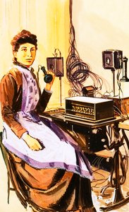 The Croydon Telephone Exchange in 1884 by Wilf (20th century) Hardy