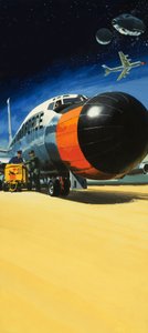 Unidentified aircraft with big nose by Wilf (20th century) Hardy