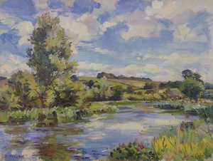 A Sunlit River Landscape