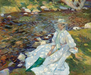 Jane Emmet de Glehn by a Stream, Val d