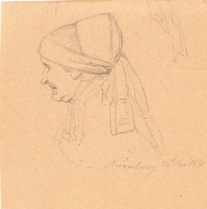 Head of an Old Woman. Profile to the Left by Wilhelm Bendz