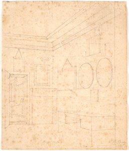 Perspective Drawing for the Waagepetersen Family Portrait by Wilhelm Bendz