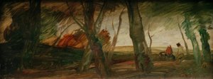 Late Autumn Landscape with Two Figures by Wilhelm Busch