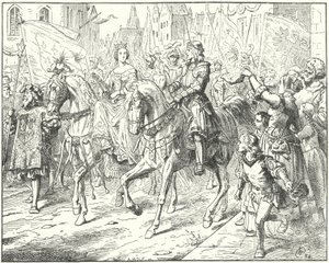 Archduke Maximilian, the future Holy Roman Emperor Maximilian I, with his bride, Mary of Burgundy, in Ghent by Wilhelm Camphausen