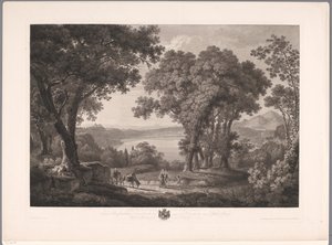 View of Lake Albano near Rome by Wilhelm Friedrich Gmelin