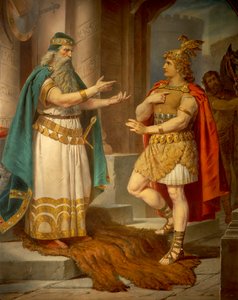 King Sigurd meets the wise hermit Grypin, from the Sigurd Saga, Lower Hall, c.1882-83 by Wilhelm Hauschild