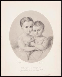 The granddaughters Fanny and Cécile Hensel by Wilhelm Hensel