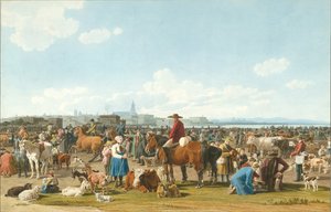 Cattle Market near Genoa by Wilhelm Kobell Ritter von