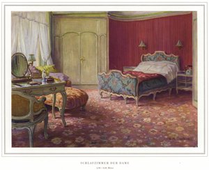 Business of carpet manufacturers Halbmond-Teppichfabrik Von Koch Und Te Kock (colour lithograph) by Wilhelm Ludwig Heinrich Claudius