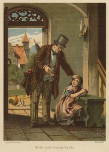 Father Consoling His Daughter After She Suffered the Consequences of Teasing a Dog by Wilhelm Ludwig Heinrich Claudius