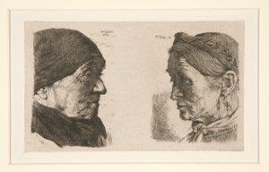 Untitled [Study of Two Heads] by Wilhelm Maria Hubertus Leibl