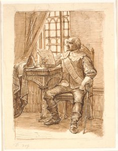 Nobleman from the Time of Christian IV Sitting and Reading a Letter