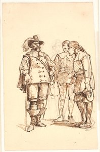 Nobleman from the Time of Christian IV Talking with Two Men