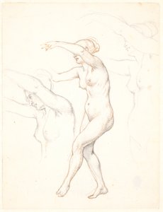 Sheet with Three Studies of a Nude Dancing Woman by Wilhelm Marstrand