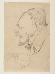 Caricature of Gottlieb Bindesbøll by Wilhelm Marstrand