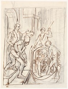 A Fat Gentleman Getting Out of a Gondola by Wilhelm Marstrand