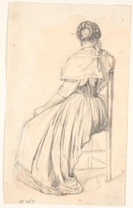 Italian Woman Sitting on a Chair, Seen from Behind