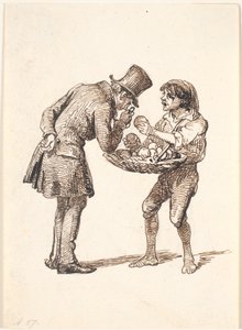Italian Orange Seller and the Critical Customer by Wilhelm Marstrand