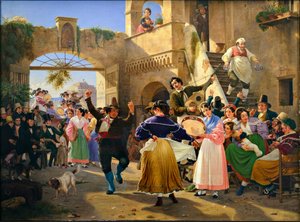 Romans Gathered for Merriment at an Osteria by Wilhelm Marstrand
