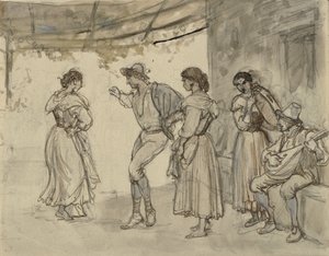 Saltarello Dance by Wilhelm Marstrand