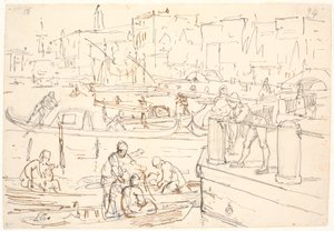 Scene by the Riva in Venice