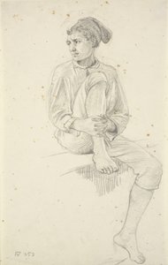 Seated Young Fisherman by Wilhelm Marstrand