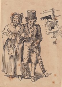 Elderly Couple Walking by Wilhelm Marstrand