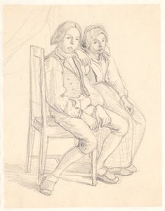 Swedish Girl and Boy Sitting on a Chair