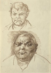 Two Male Heads by Wilhelm Marstrand