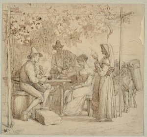 Outside a Cheese Shop by Wilhelm Marstrand