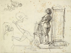 Young Girl Dressing and Four Model Studies