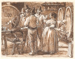 The Wine is Tasted in the Cellar by Wilhelm Marstrand