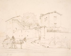 Donkey Cart Outside Porta del Popolo by Wilhelm Marstrand