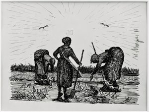 Three Women in the Field by Wilhelm Morgner