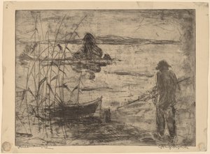 Fishing on the Havel River by Wilhelm Oesterle