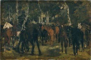 Dismounted Cuirassiers by Wilhelm Trübner