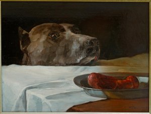 Great Dane with Sausage Bowl