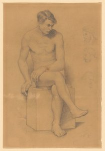 Male Nude by Wilhelm Trübner