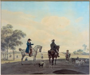 Two Riders in Front of a Landscape by Wilhelm von Kobell